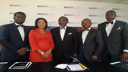 (L-r): Olatunde Samuel-Ipaye, associate partner, Phillips Consulting limited, Tayo Leigh (Mrs), managing director, Shortlist Nigeria, Foluso Williams, chairman, Paul Ayim, associate partner and Wale Ogundare, associate partner, all of Phillips Consulting Limited, during the launch of Shortlist Nigeria…at the weekend.